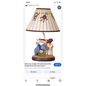 Kids Line Jungle 123 Lamp Base and Shade for a Child's Bedroom